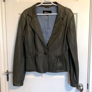 Olive green soft leather jacket